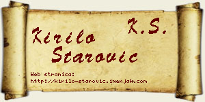 Kirilo Starović vizit kartica